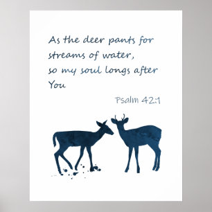 Psalm 42 1 Like A Deer Pants For Water Poster