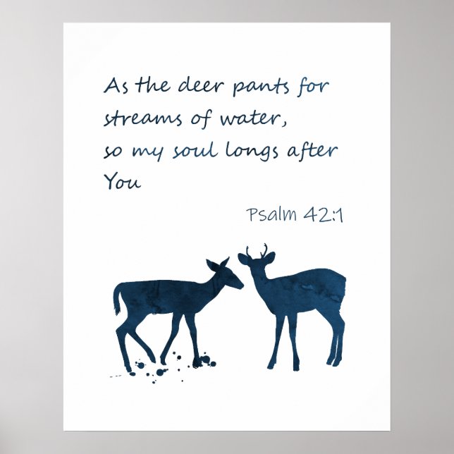 Psalm 42 1 Like A Deer Pants For Water Poster (Front)