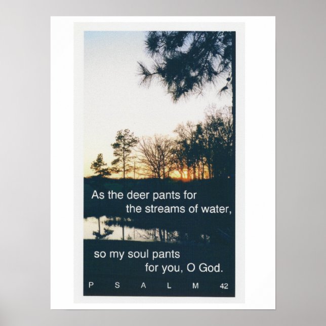 Psalm 42:1 sunset poster (Front)