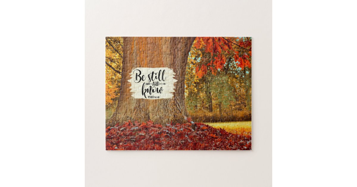 Psalm 46:10 Be Still and Know, Autumn Tree Jigsaw Puzzle | Zazzle
