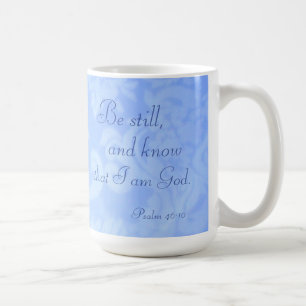 Psalm 46:10 Be Still and Know Blue Paisley Ceramic Coffee Mug