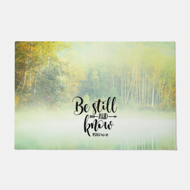 Psalm 46:10 Be Still and Know Fall Trees Doormat (Front)