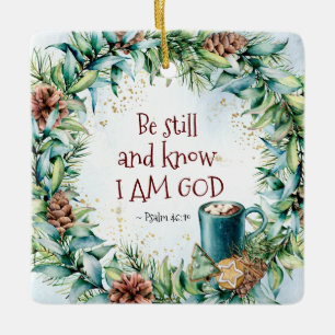 Psalm 46:10 Be still and know I am God Christmas Ceramic Ornament