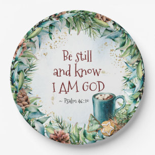 Psalm 46:10 Be still and know I am God Christmas Paper Plates