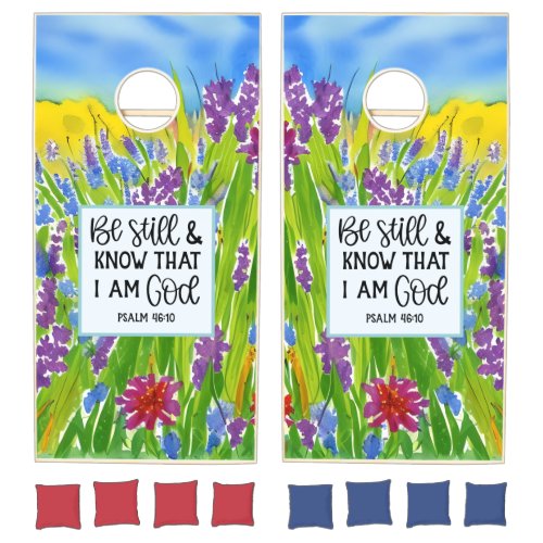 Psalm 4610 Be Still and Know that I Am God Bible Cornhole Set