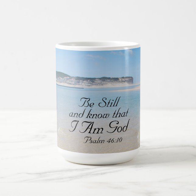 Psalm 46:10 Be Still and Know that  I Am God Ocean Coffee Mug (Center)