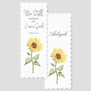Psalm 46:10 Be Still Personalize Sunflower Bookmarks