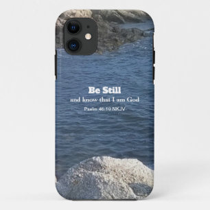 Psalm 46:10 Be Still Photo of Ocean Christian Blue iPhone 11 Case