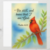 Psalm 46:10 Be Still Red Cardinal Scripture Nature (Front/Back)
