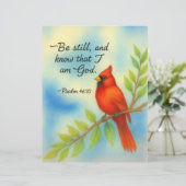 Psalm 46:10 Be Still Red Cardinal Scripture Nature (Standing Front)