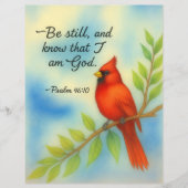 Psalm 46:10 Be Still Red Cardinal Scripture Nature (Front)