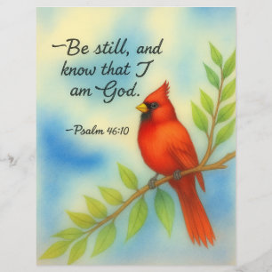 Psalm 46:10 Be Still Red Cardinal Scripture Nature