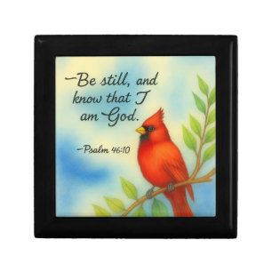 Psalm 46:10 Be Still Red Cardinal Scripture Nature Gift Box