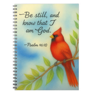 Psalm 46:10 Be Still Red Cardinal Scripture Nature Notebook
