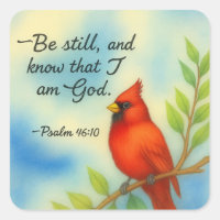 Psalm 46:10 Be Still Red Cardinal Scripture Nature