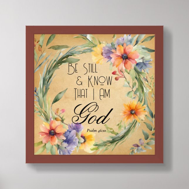 Psalm 46:10 Bible Verse Framed Art (Framed Front)