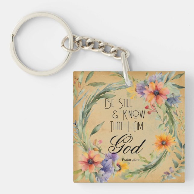 Psalm 46:10 Bible Verse Keychain (Front)