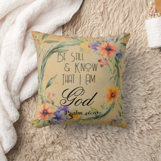 Psalm 46:10 Bible Verse Throw Pillow (Blanket)