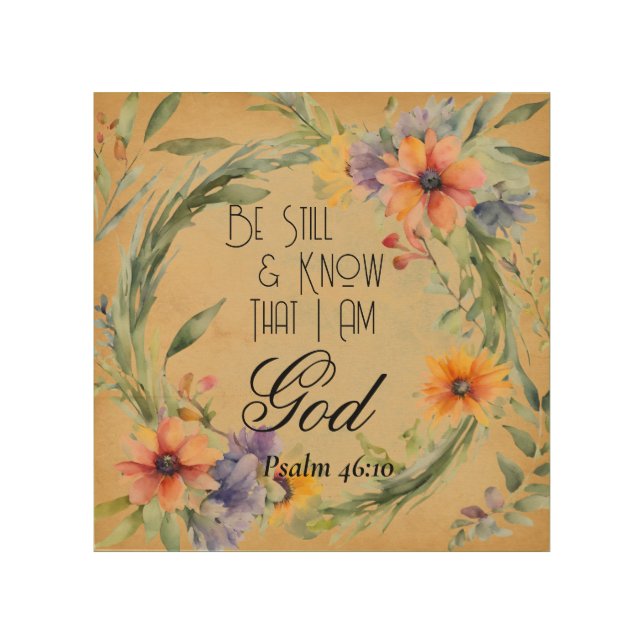 Psalm 46:10 Bible Verse Wood Wall Art (Front)