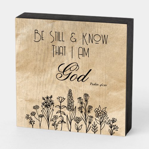 Psalm 4610 Bible Verse Wooden Box Sign