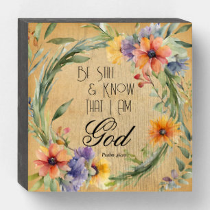 Psalm 46:10 Bible Verse Wooden Box Sign