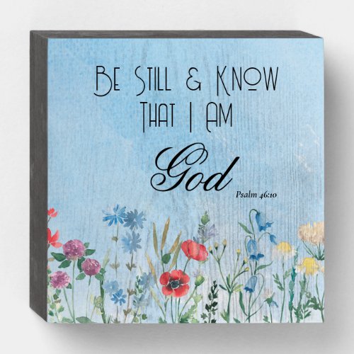 Psalm 4610 Bible Verse Wooden Box Sign