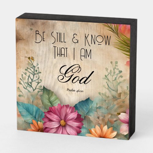 Psalm 4610 Bible Verse Wooden Box Sign