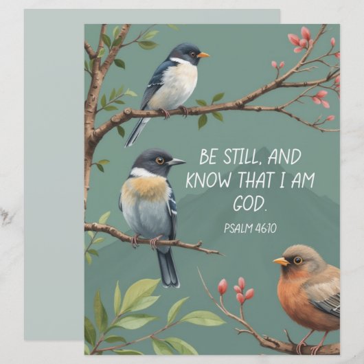 Psalm 46:10 Christian Bible Verse Image  (Front/Back)