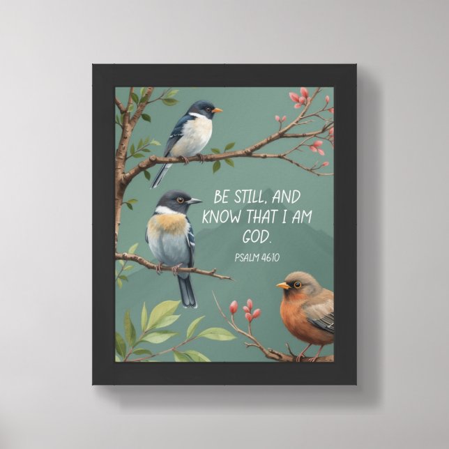 Psalm 46:10 Christian Bible Verse Image  Framed Art (Framed Front)