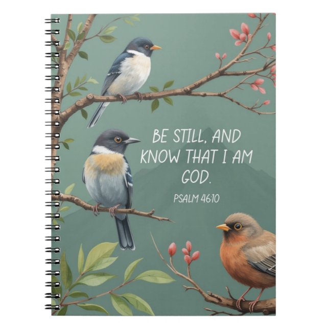 Psalm 46:10 Christian Bible Verse Image  Notebook (Front)