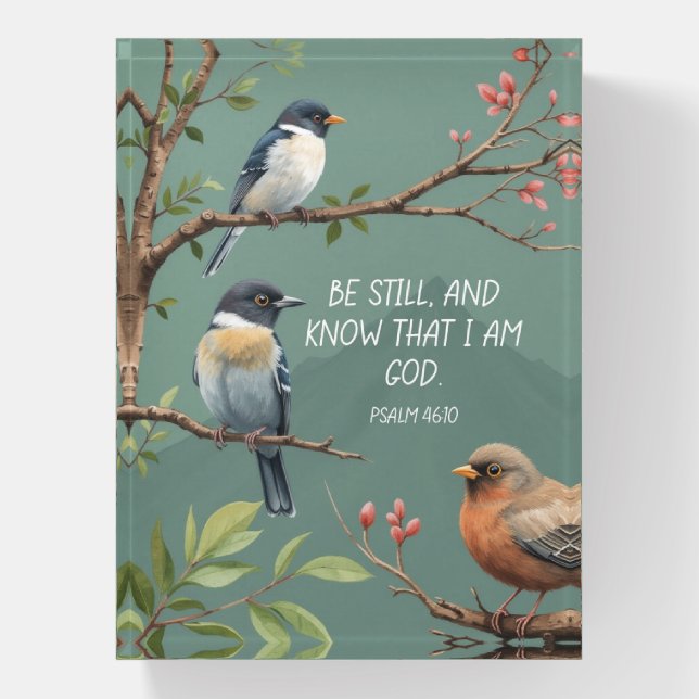 Psalm 46:10 Christian Bible Verse Image  Paperweight (Vertical)