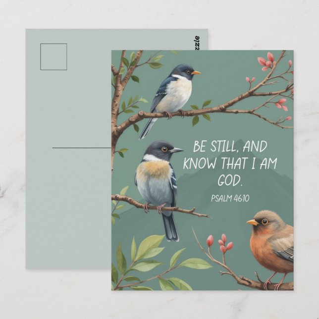 Psalm 46:10 Christian Bible Verse Image  Postcard (Front/Back)