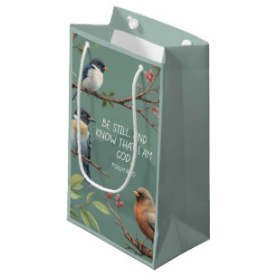 Psalm 46:10 Christian Bible Verse Image  Small Gift Bag