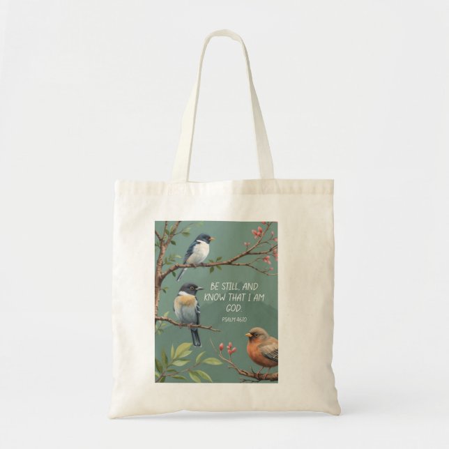 Psalm 46:10 Christian Bible Verse Image  Tote Bag (Front)