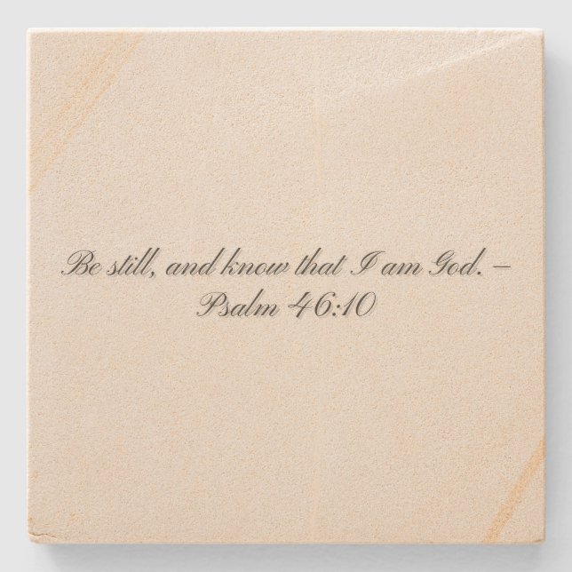 Psalm 46:10, Gift Stone Coaster (Front)