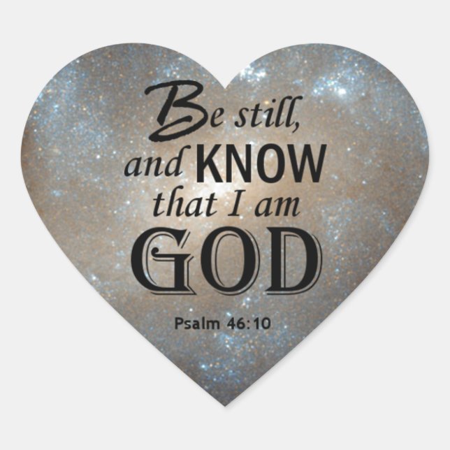Psalm 46:10 heart sticker (Front)