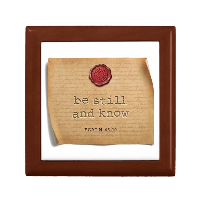 Psalm 46:10 Wood Keepsake Box (Front)