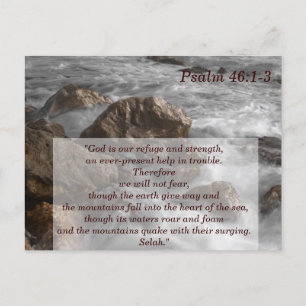Psalm 46 1-3 God is Our Refuge Bible Verse Memory Postcard