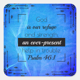 Psalm 46:1 Bible Verse Square Sticker