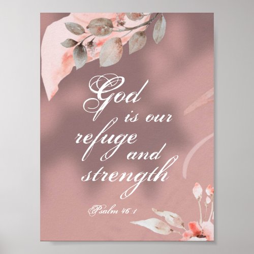 Psalm 461 God is our Refuge and Strength Bible Poster