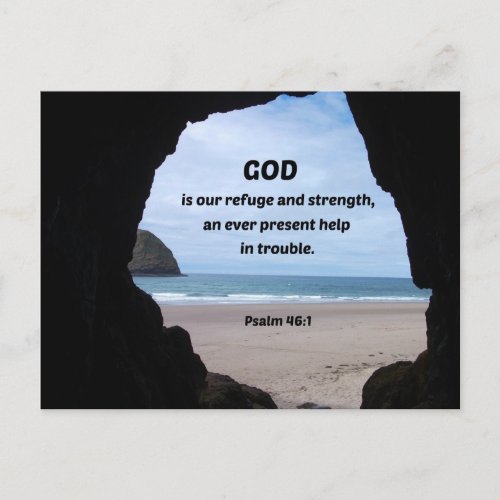 Psalm 461 God is our refuge and strength Postcard