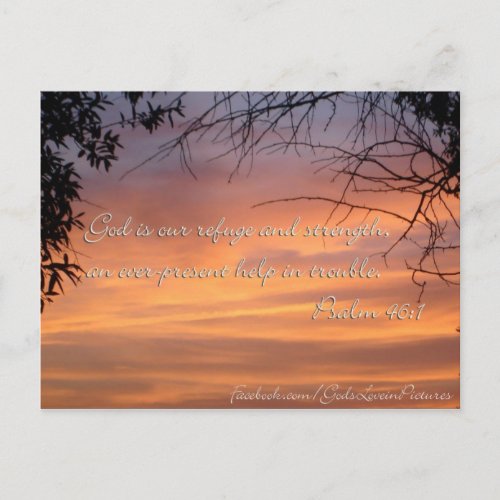 Psalm 461 God is our refuge  strength Postcard