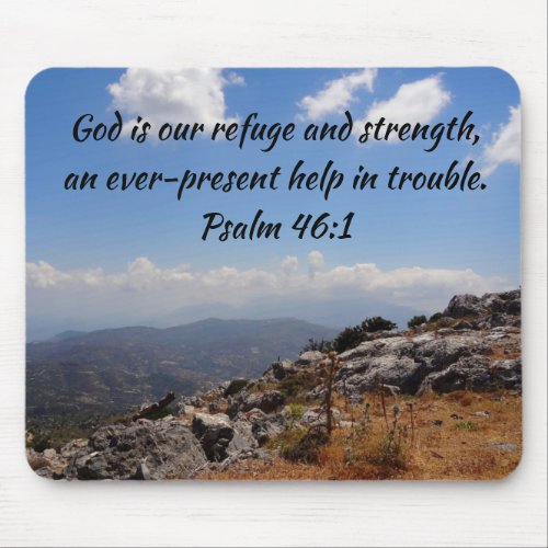 Psalm 461 God Is Our Strength Custom Bible Verse Mouse Pad
