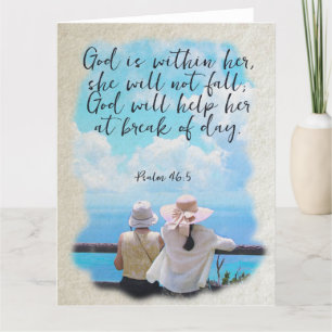 Psalm 46:4 Watercolor Christian Mother's Day Letterpress Thank You Card