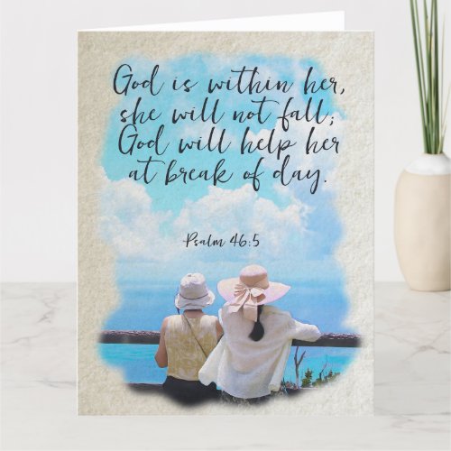 Psalm 464 Watercolor Christian Mothers Day Thank You Card