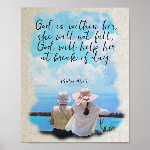 Psalm 464 Watercolor Mothers Day Poster