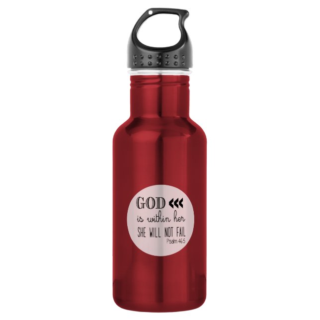 Psalm 46:5 Aluminum Water Bottle (Front)