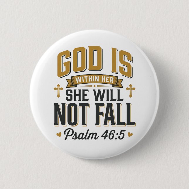 Psalm 46_5 Christian Typography Vector Button (Front)