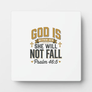 Psalm 46_5 Christian Typography Vector Plaque