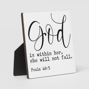 Psalm 46:5 God is within her Bible Scripture Sign Plaque